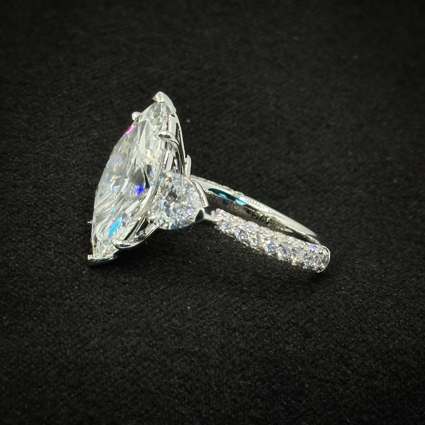 Marquise cut, three stone ring